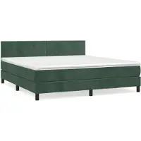 Syfax Boxspringbett mit Matratze Dunkelgrün 180x200 cm Samt