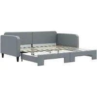 Syfax Tagesbett Ausziehbar Hellgrau 100x200 cm Stoff
