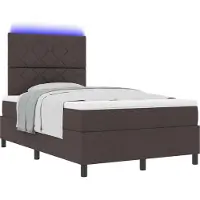 Syfax Boxspringbett mit Matratze Dunkelbraun 120 x 190 cm Stoff