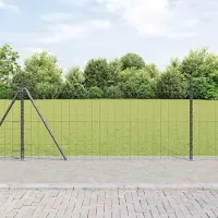 Syfax Zaun mit Pfosten Grau 1 x 10 m Stahl