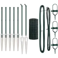 vidaXL Euro-Zaun mit Stacheln 10 x 0,6 m PVC-beschichteter Stahl Grün