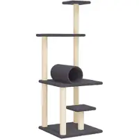 Syfax Kratzbaum mit Sisal-Kratzsäulen Dunkelgrau 136 cm