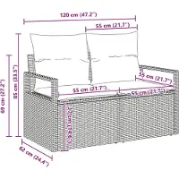 vidaXL Gartensofa-set 7 Stk. Schwarz Poly-Rattan