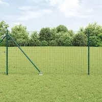 Syfax Zaun mit Pfosten Grün 1 x 25 m Stahl und PVC