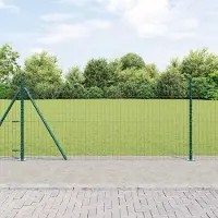 Syfax Zaun mit Pfosten Grün 1 x 25 m Stahl und PVC