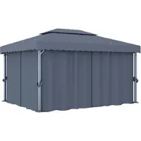 Syfax Pavillon mit Vorhang 4x3 m Anthrazit Aluminium