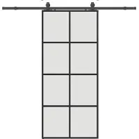 Syfax Schiebetür mit Beschlag Schwarz 90x205 cm ESG-Glas