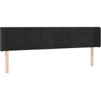 Syfax Kopfteil mit Ohren Schwarz 163x16x78/88 cm Samt