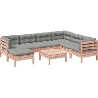 vidaXL 8-tlg. Garten-Sofagarnitur mit Kissen Massivholz Douglasie