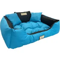 AIO Factory Hundebett KINGDOG Laufstall 100x75 cm personalisiert wasserdicht blau