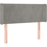 Syfax Kopfteil mit Ohren Hellgrau 103x16x78/88 cm Samt