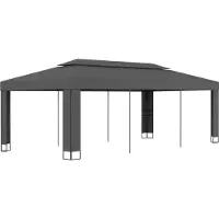 Syfax Pavillon mit Doppeldach 3 x 6 m Anthrazit