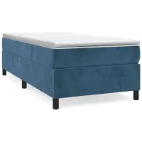 Syfax Boxspringbett mit Matratze Dunkelblau 80x200 cm Samt