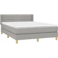 Syfax Boxspringbett mit Matratze Hellgrau 140x200 cm Stoff