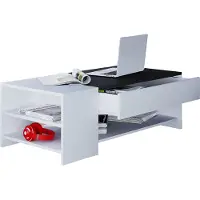 VCM Holz Couchtisch schlicht | Maße ca. H. 35 x B. 100 x T. 50 cm | Wohnzimmertisch mit Schublade - Tindus