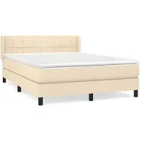 Syfax Boxspringbett mit Matratze Creme 140x200 cm Stoff
