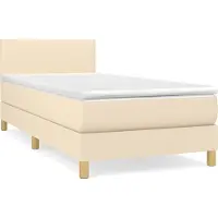 Syfax Boxspringbett mit Matratze Creme 100x200 cm Stoff