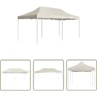 The Living Store Profi-Partyzelt Faltbar Aluminium 6x3 m Creme