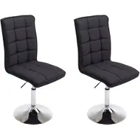 CLP 2er Set Esszimmerstühle Peking V2 Stoff drehbar mit Höhenverstellung schwarz