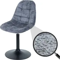 Mendler Esszimmerstuhl HWC-A60, Küchenstuhl Stuhl Drehstuhl, Stahl Stoff/Textil Chenille (465g/m²) dunkelgrau