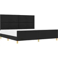 Syfax Bettgestell mit Kopfteil Schwarz 200 x 200 cm Stoff