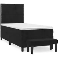 Syfax Boxspringbett mit Matratze Schwarz 90x190 cm Samt