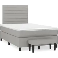 Syfax Boxspringbett mit Matratze Hellgrau 120x190 cm Stoff