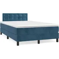 Syfax Boxspringbett mit Matratze Dunkelblau 120x200 cm Samt