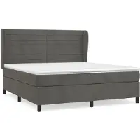 Syfax Boxspringbett mit Matratze Dunkelgrau 180x200 cm Samt