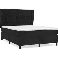 Syfax Boxspringbett mit Matratze Schwarz 140x190 cm Samt