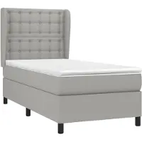 Syfax Boxspringbett mit Matratze Hellgrau 80x200 cm Stoff