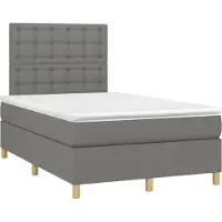 Syfax Boxspringbett mit Matratze Dunkelgrau 120x190 cm Stoff