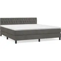 Syfax Boxspringbett mit Matratze Dunkelgrau 180x200 cm Samt