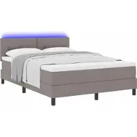 Syfax Boxspringbett mit Matratze mit LED Taupe 160 x 200 cm Stoff