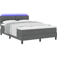 Syfax Boxspringbett mit Matratze Dunkelgrau 140 x 190 cm Stoff