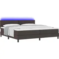 Syfax Boxspringbett mit Matratze Dunkelbraun 200 x 200 cm Stoff