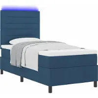 Syfax Boxspringbett mit Matratze mit LED Blau 90 x 200 cm Stoff