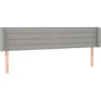Syfax Kopfteil mit Ohren Hellgrau 203x16x78/88 cm Stoff