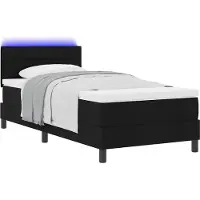 Syfax Boxspringbett mit Matratze mit LED Schwarz 90 x 190 cm Stoff