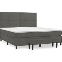 Syfax Boxspringbett mit Matratze Dunkelgrau 160x200 cm Samt