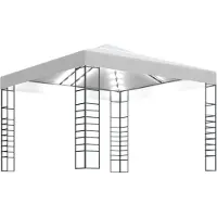 Syfax Gartenzelt mit LED-Lichterkette 3x3 m Weiß