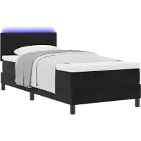 Syfax LED Boxspringbett mit Matratze mit LED Schwarz 80 x 200 cm Samt