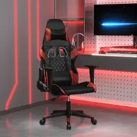 Sonstiges Möbel Gaming-Stuhl mit Massagefunktion Schwarz und Weinrot Kunstleder 2023