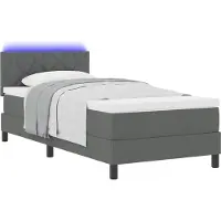 Syfax Boxspringbett mit Matratze mit LED Dunkelgrau 90 x 190 cm Stoff