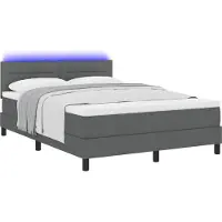 Syfax Boxspringbett mit Matratze Dunkelgrau 140 x 200 cm Stoff