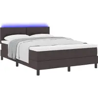 Syfax Boxspringbett mit Matratze Dunkelbraun 140 x 200 cm Stoff