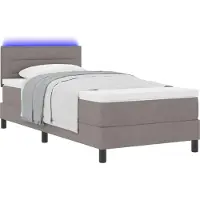 Syfax Boxspringbett mit Matratze mit LED Taupe 90 x 190 cm Stoff