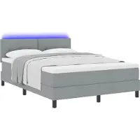 Syfax Boxspringbett mit Kissen Hellgrau 160 x 200 cm Stoff