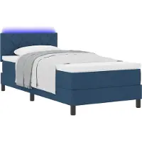 Syfax Boxspringbett mit Matratze mit LED Blau 100 x 200 cm Stoff
