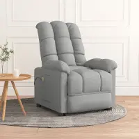 vidaXL Massagesessel Hellgrau Stoff - Massagesessel CC20567